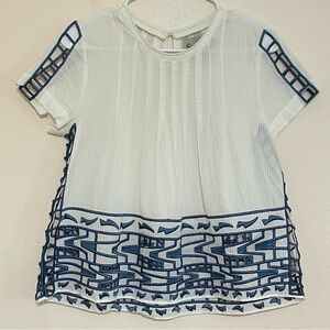 SEA New York Embroidered Detail Top Blouse Size XS